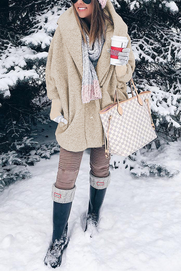 Long Sleeve Collared Cute Coat