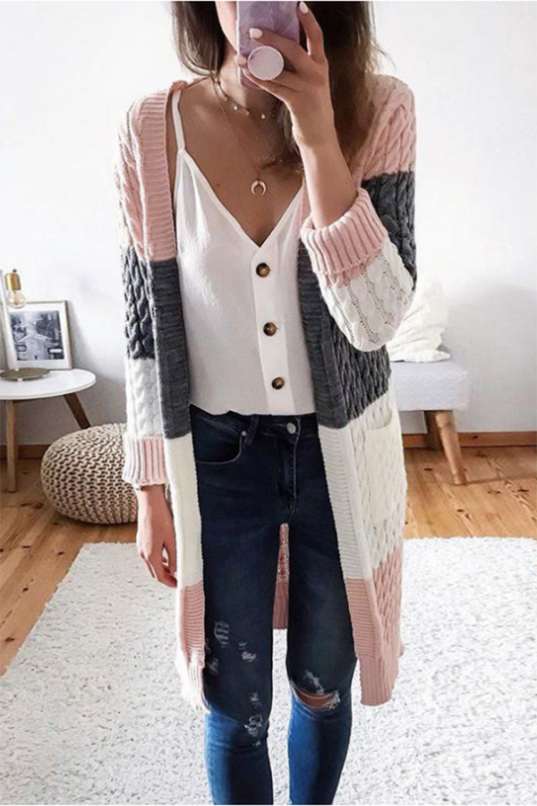 Pocketed Cable Cardigan