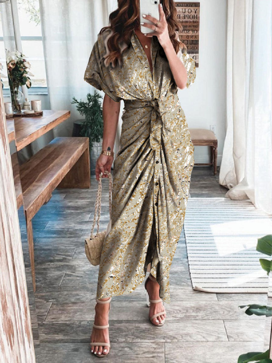 Fashion Print Shirt Dress multicolor