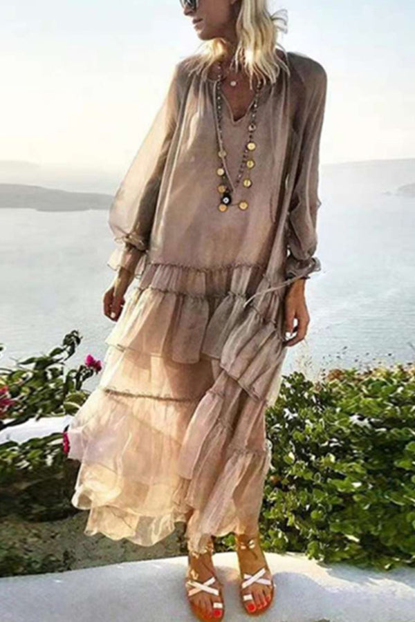 Vacation Ruffled Chiffon Dress