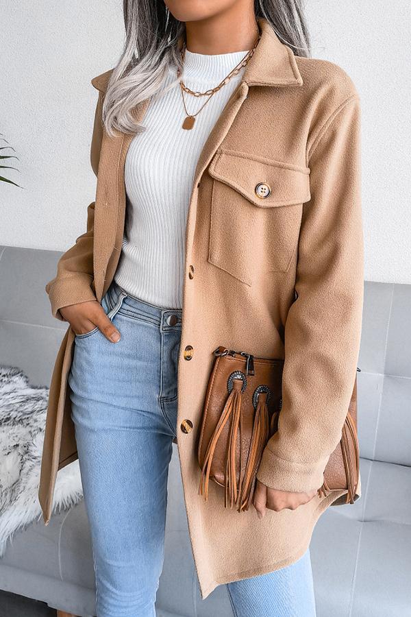 Pocketed Belted Coat