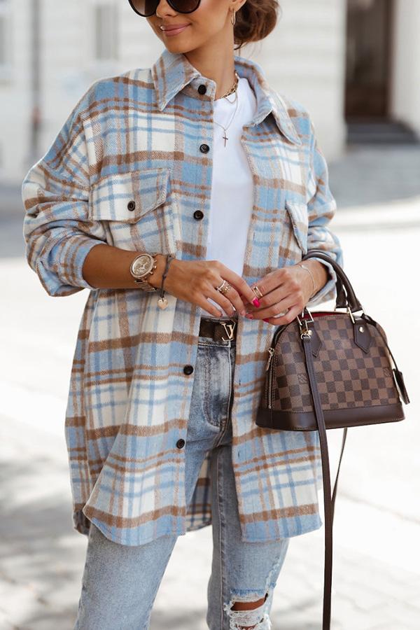 Check Oversized Plaid Shacket