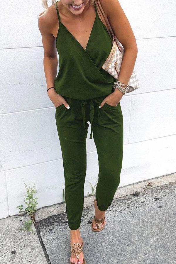 Fashion V Neck Jumpsuits