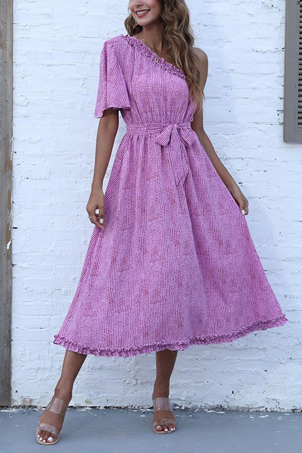 New Solid Diagonal Dress